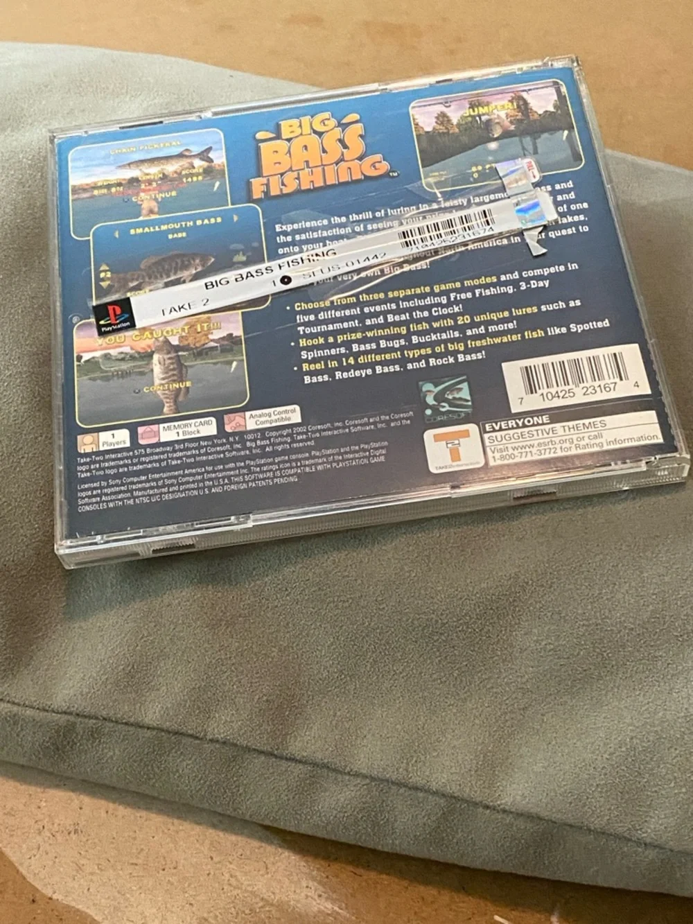 PLAYSTATION 1 Sony Big Bass Fishing - Blue and Green Cover Art